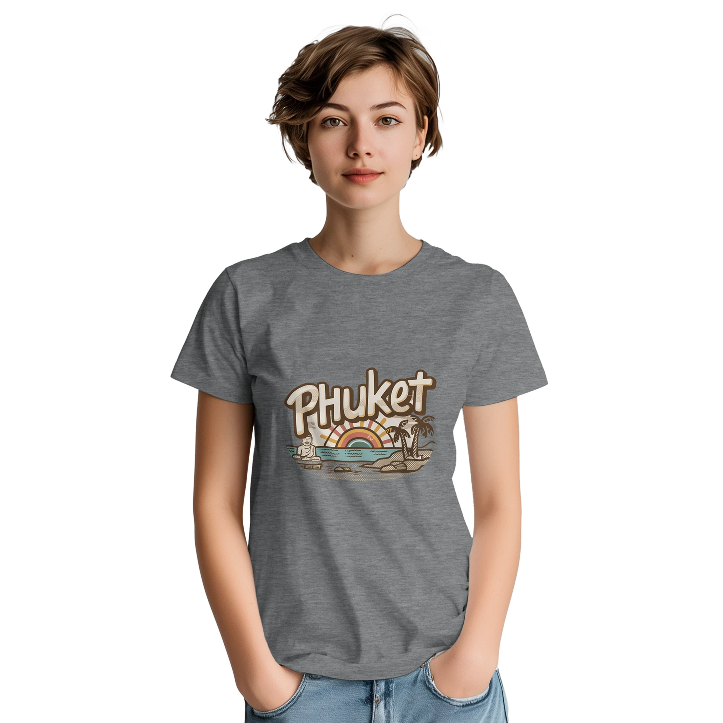 Phuket Thailand Unisex Travel T-Shirt featuring a person