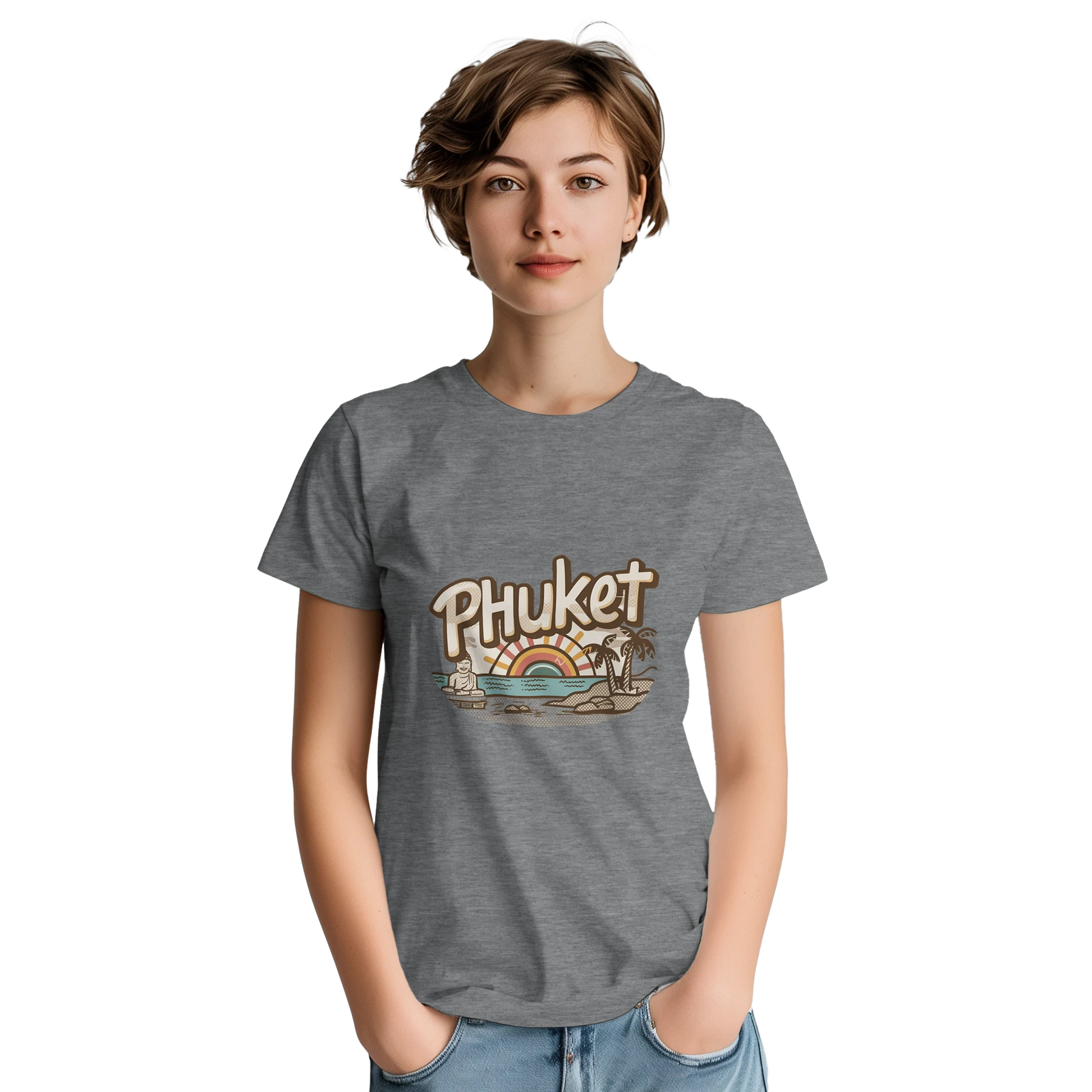 Phuket Thailand Unisex Travel T-Shirt featuring a person