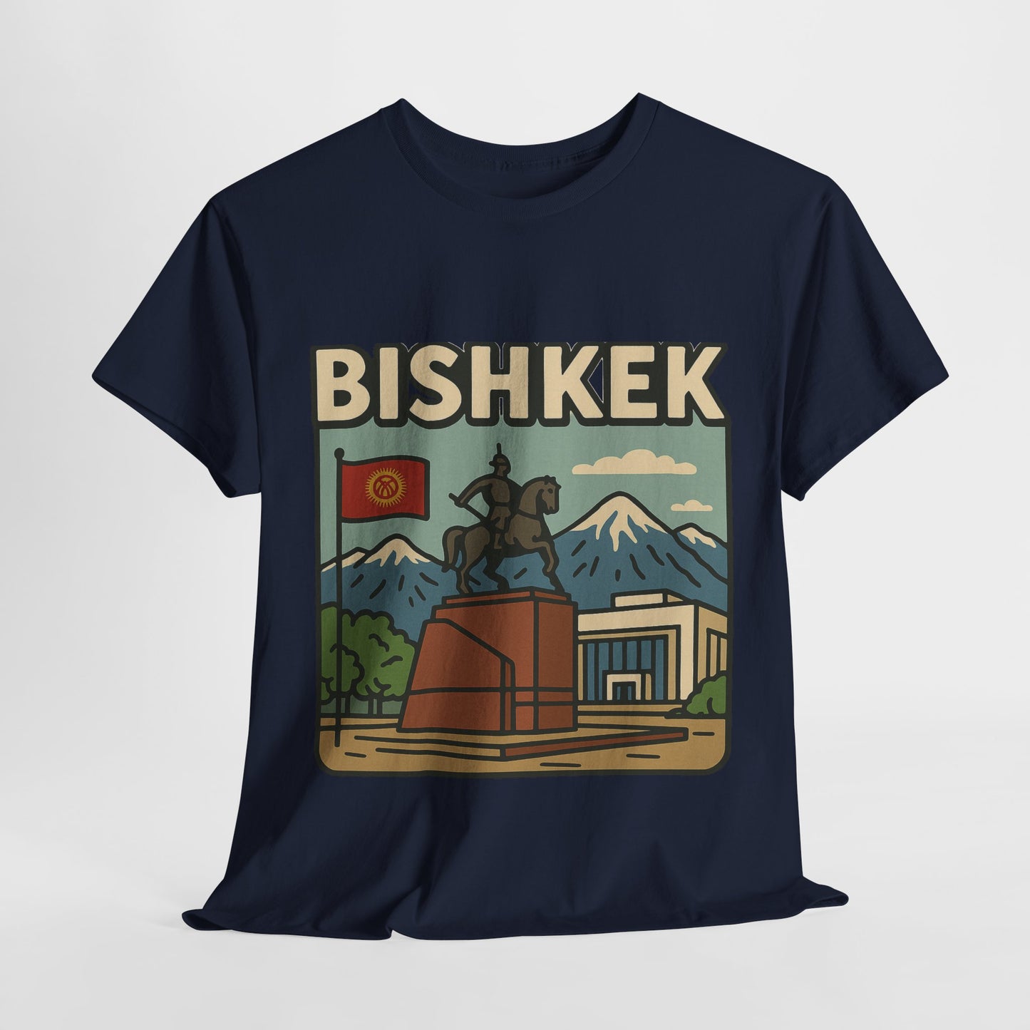Bishkek Kyrgyzstan Travel T-Shirt – Vintage Unisex Souvenir Tee