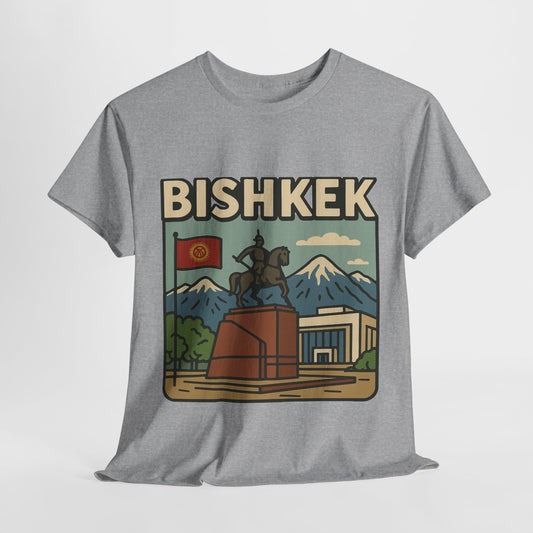 Bishkek Kyrgyzstan Travel T-Shirt – Vintage Unisex Souvenir Tee