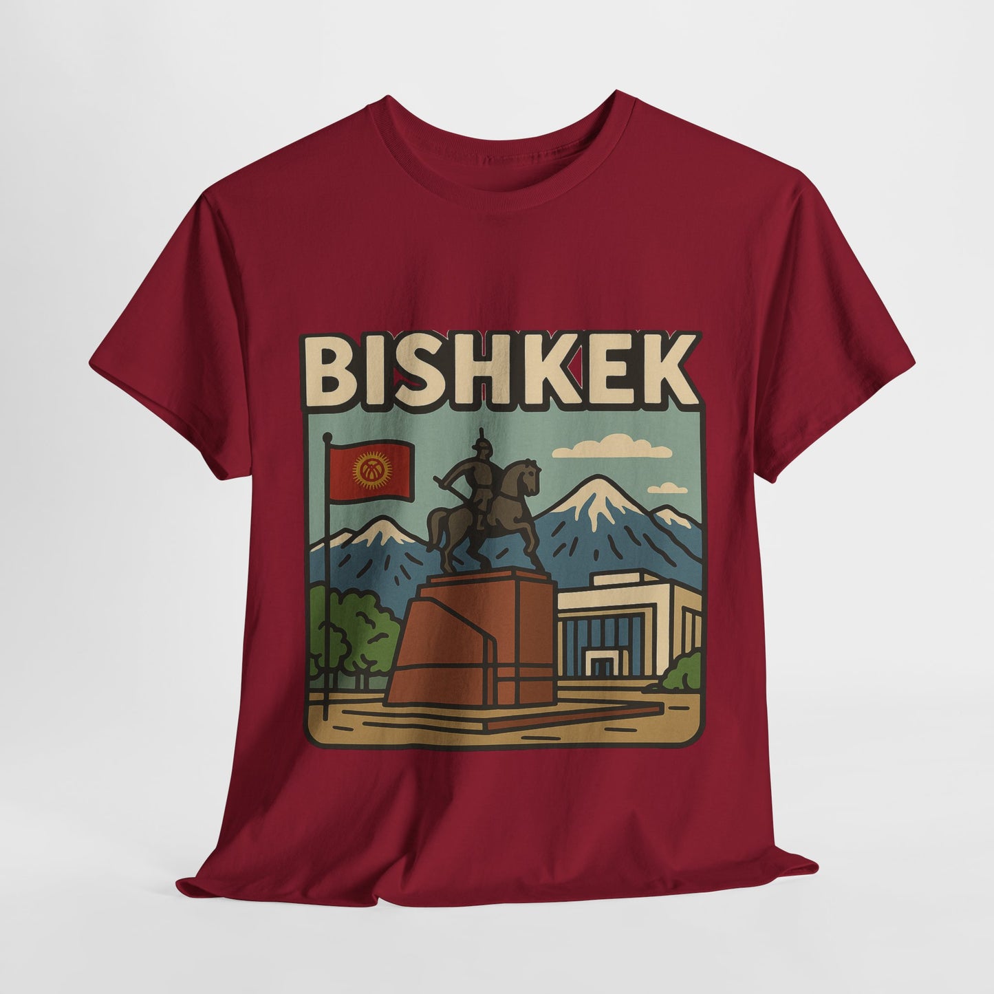 Bishkek Kyrgyzstan Travel T-Shirt – Vintage Unisex Souvenir Tee