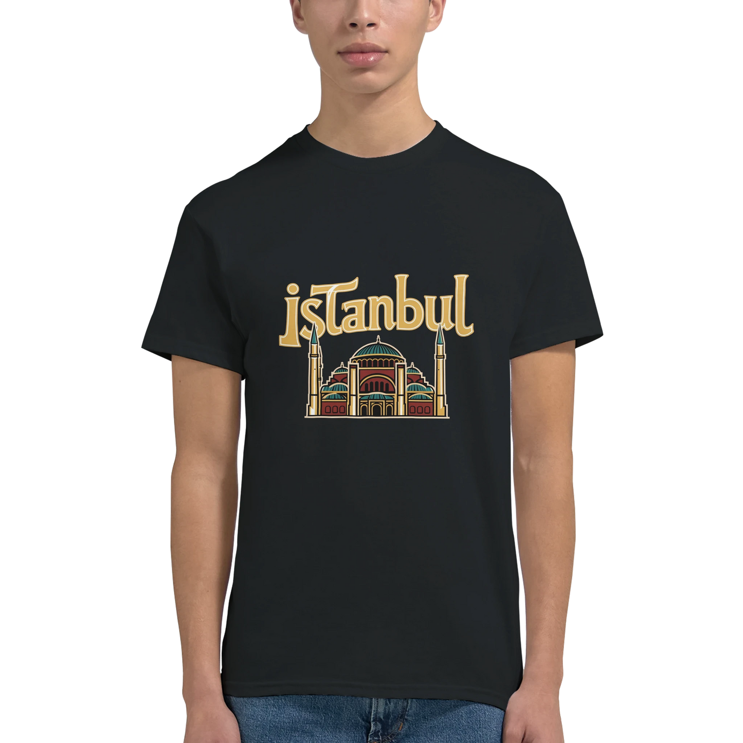 Istanbul Turkey Unisex Travel T-Shirt featuring a man
