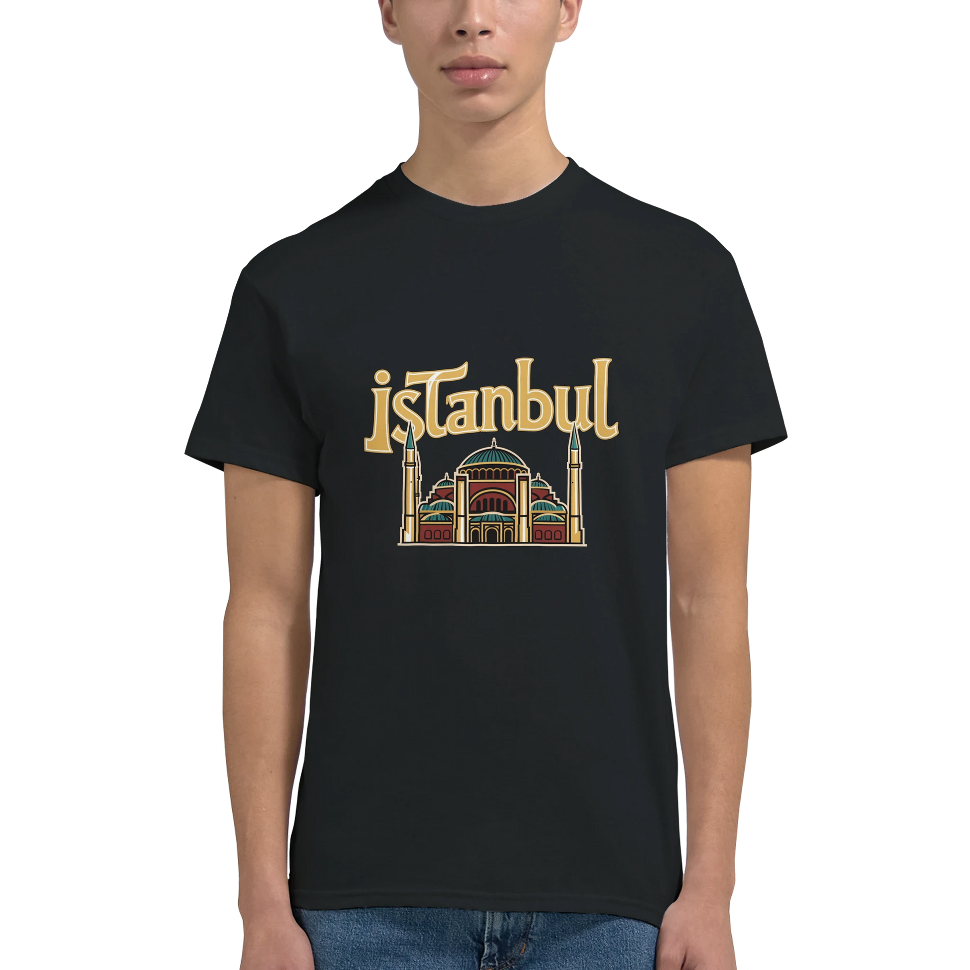 Istanbul Turkey Unisex Travel T-Shirt featuring a man