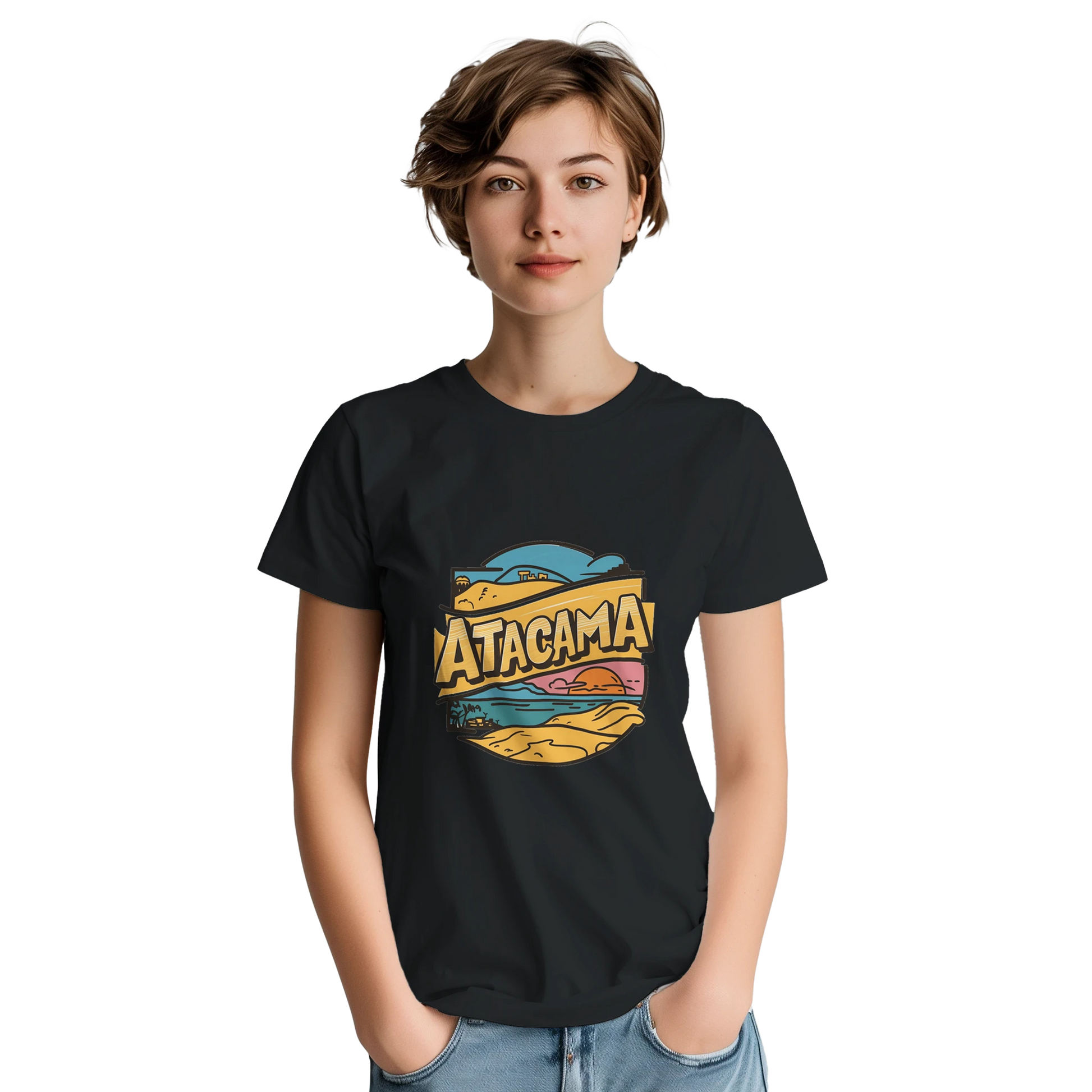 Atacama Chile Unisex Travel T-Shirt featuring a person