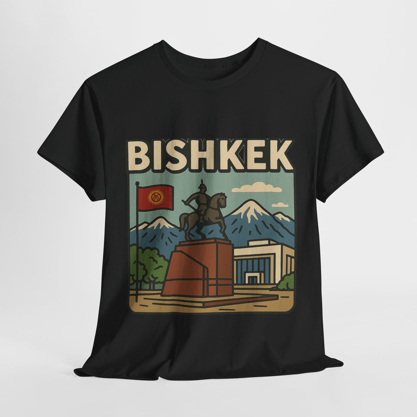 Bishkek Kyrgyzstan Travel T-Shirt – Vintage Unisex Souvenir Tee