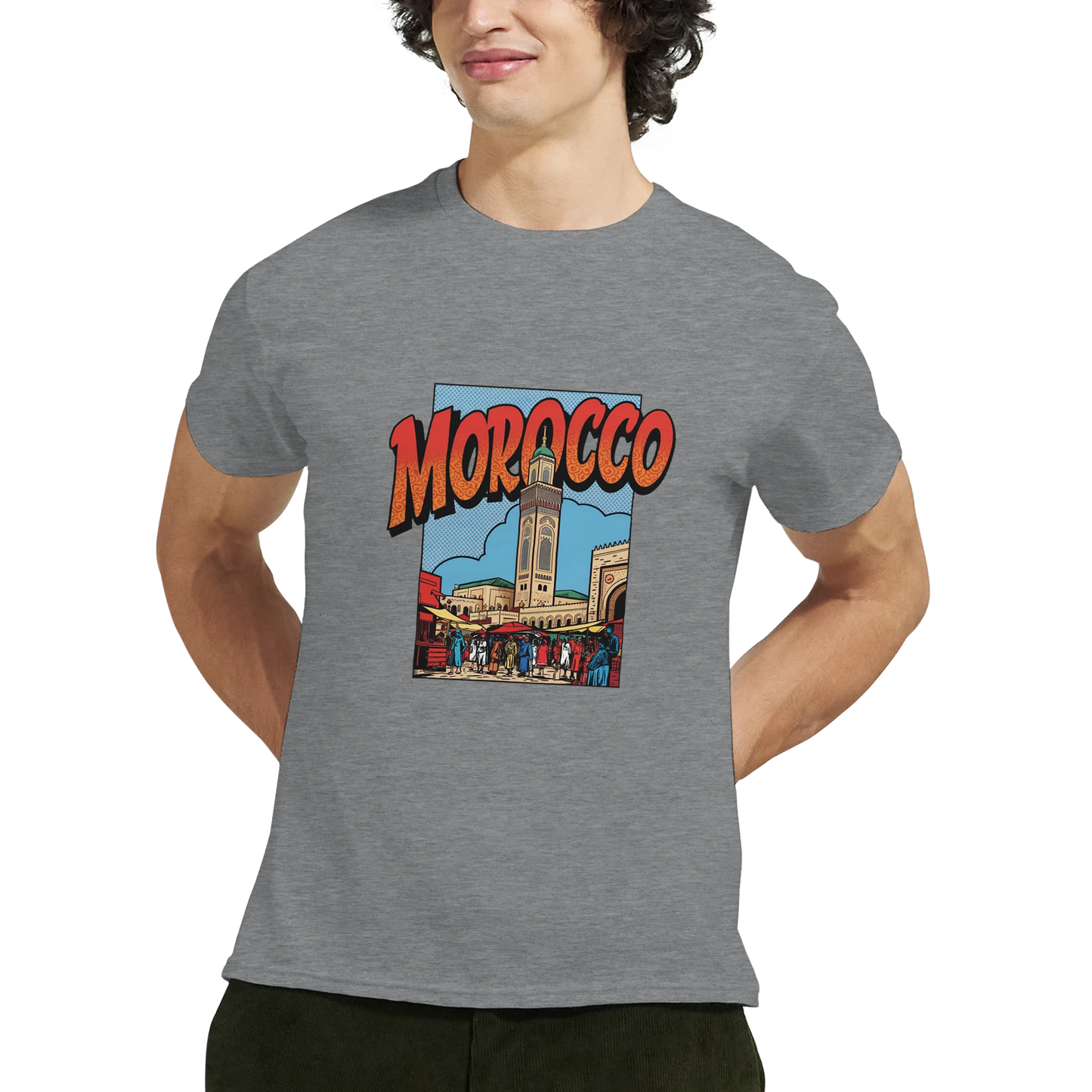 Morocco Unisex Travel T-Shirt featuring a man