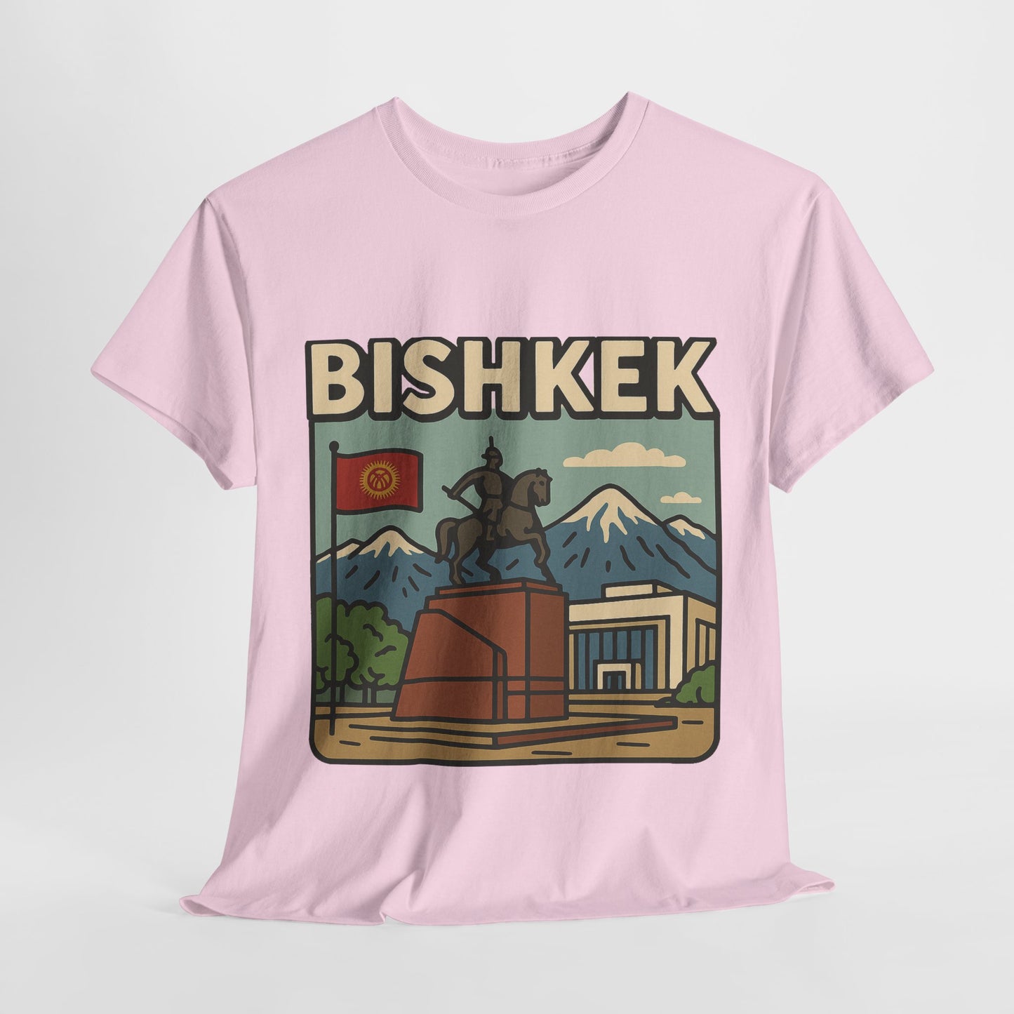 Bishkek Kyrgyzstan Travel T-Shirt – Vintage Unisex Souvenir Tee