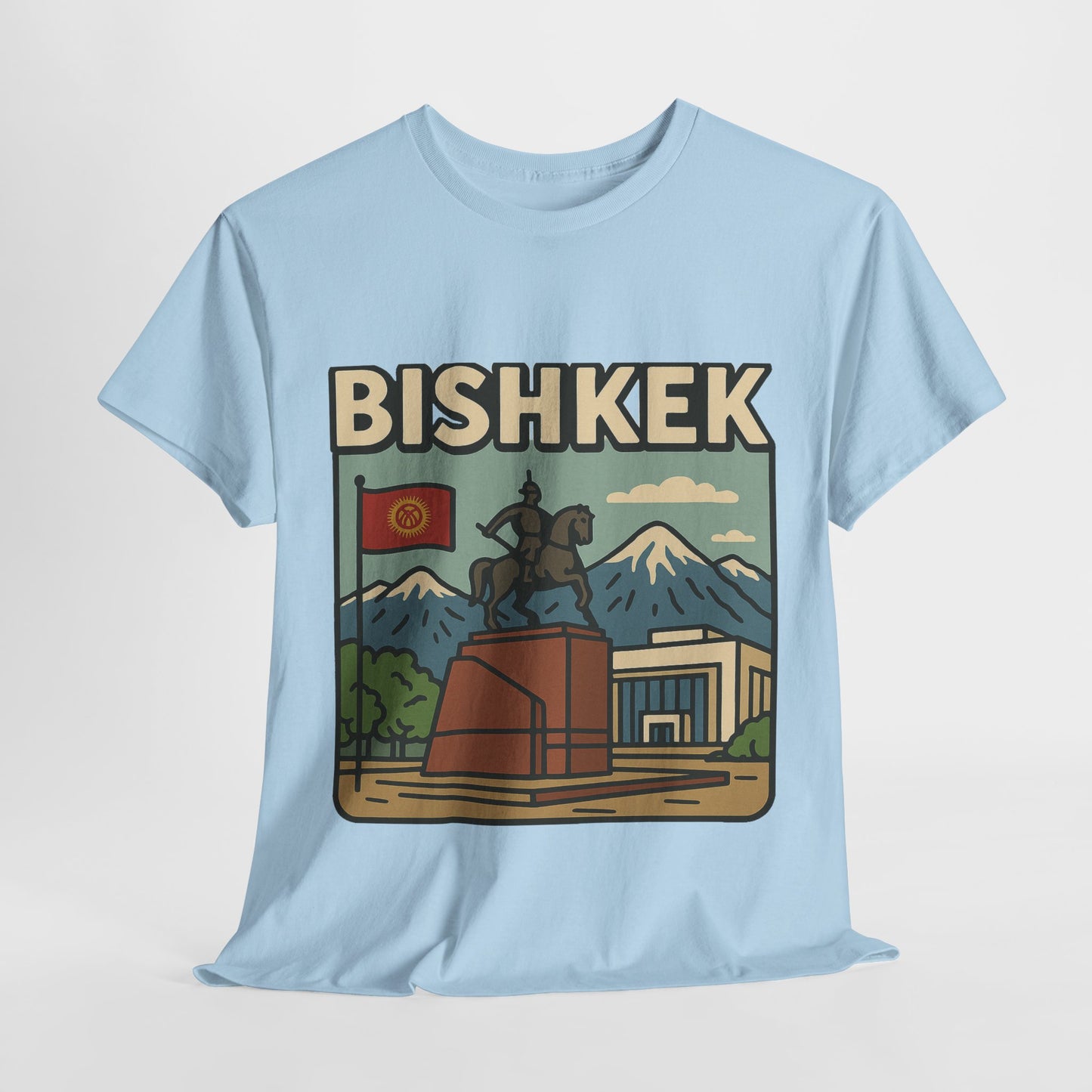Bishkek Kyrgyzstan Travel T-Shirt – Vintage Unisex Souvenir Tee