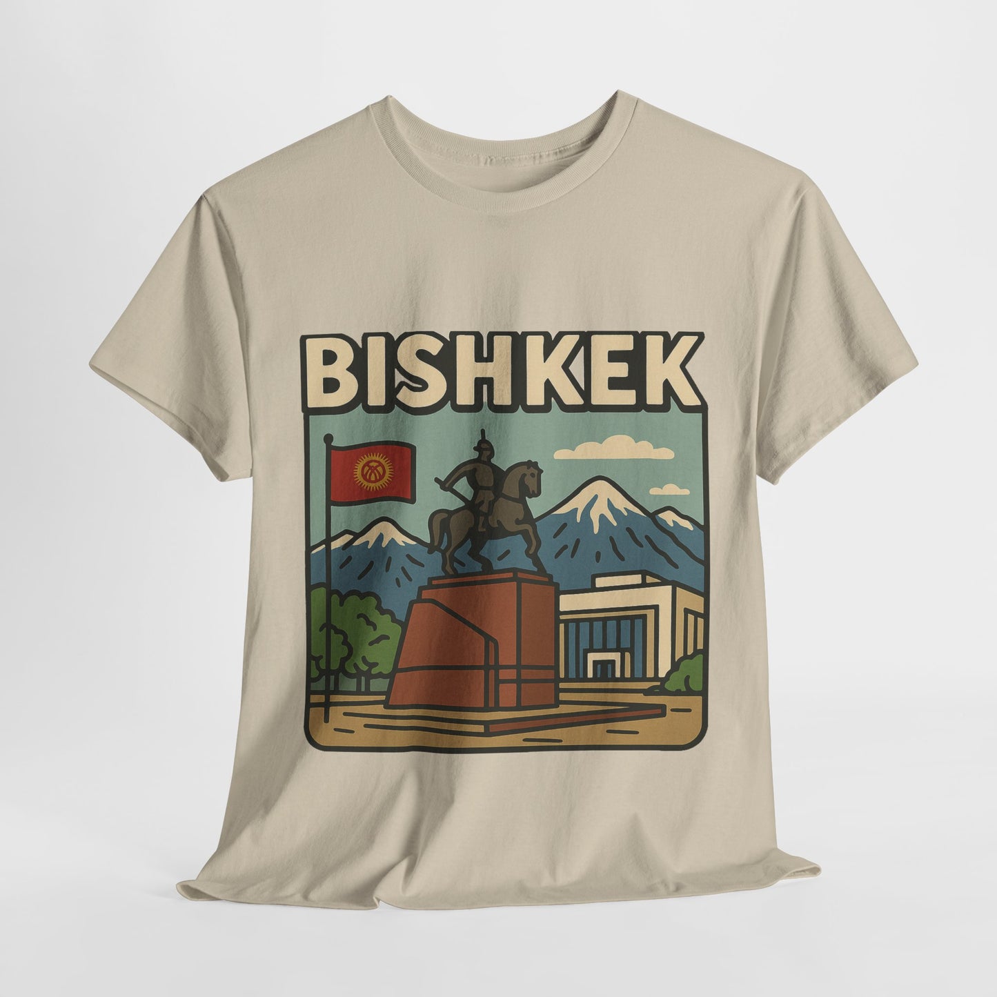 Bishkek Kyrgyzstan Travel T-Shirt – Vintage Unisex Souvenir Tee