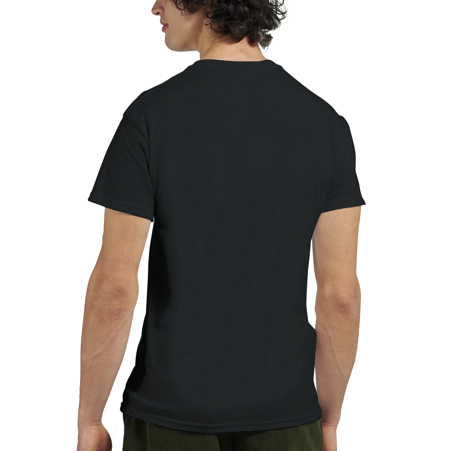 Namche Bazaar Nepal Unisex Travel T-Shirt featuring a man from the back