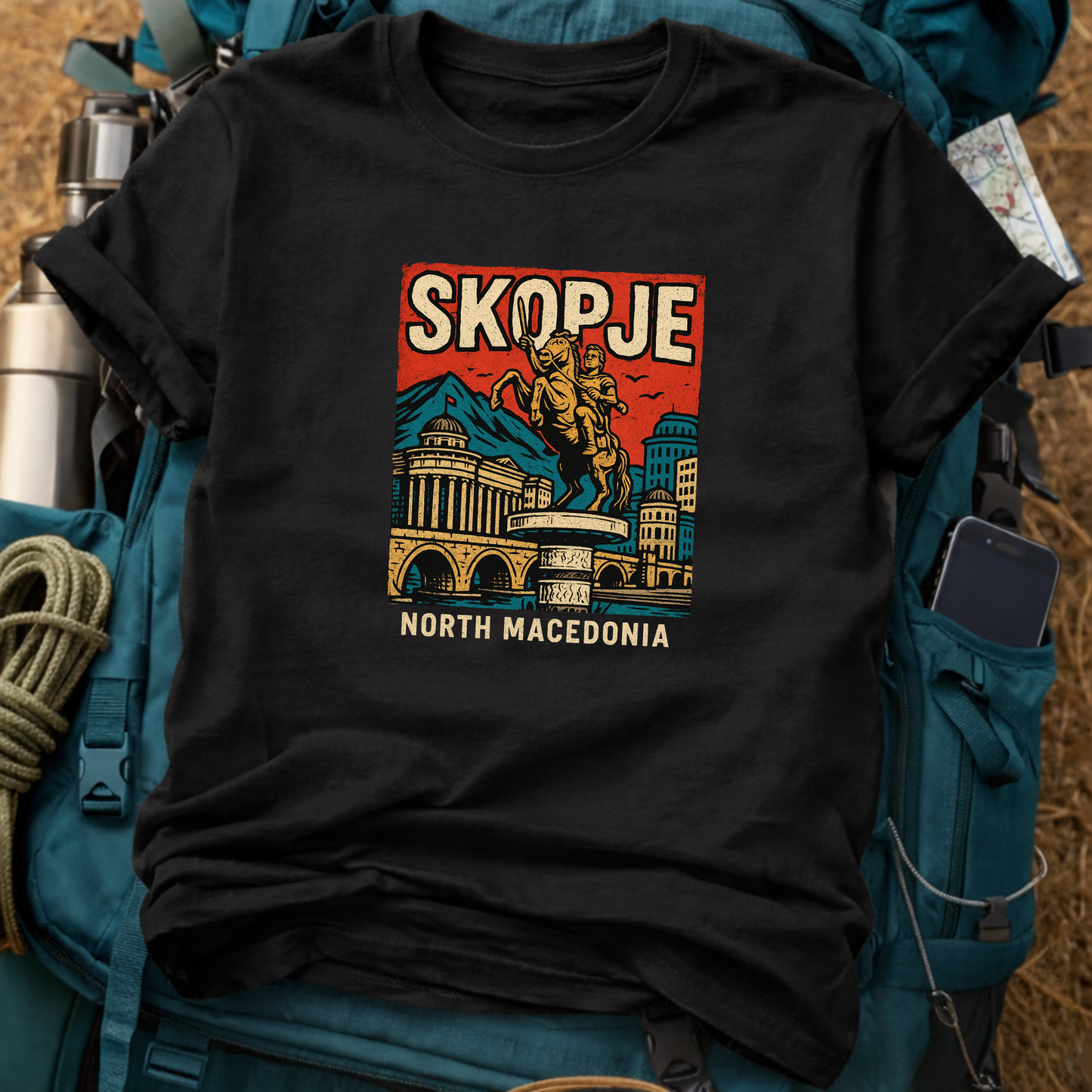 Skopje North Macedonia Unisex Travel T-Shirt