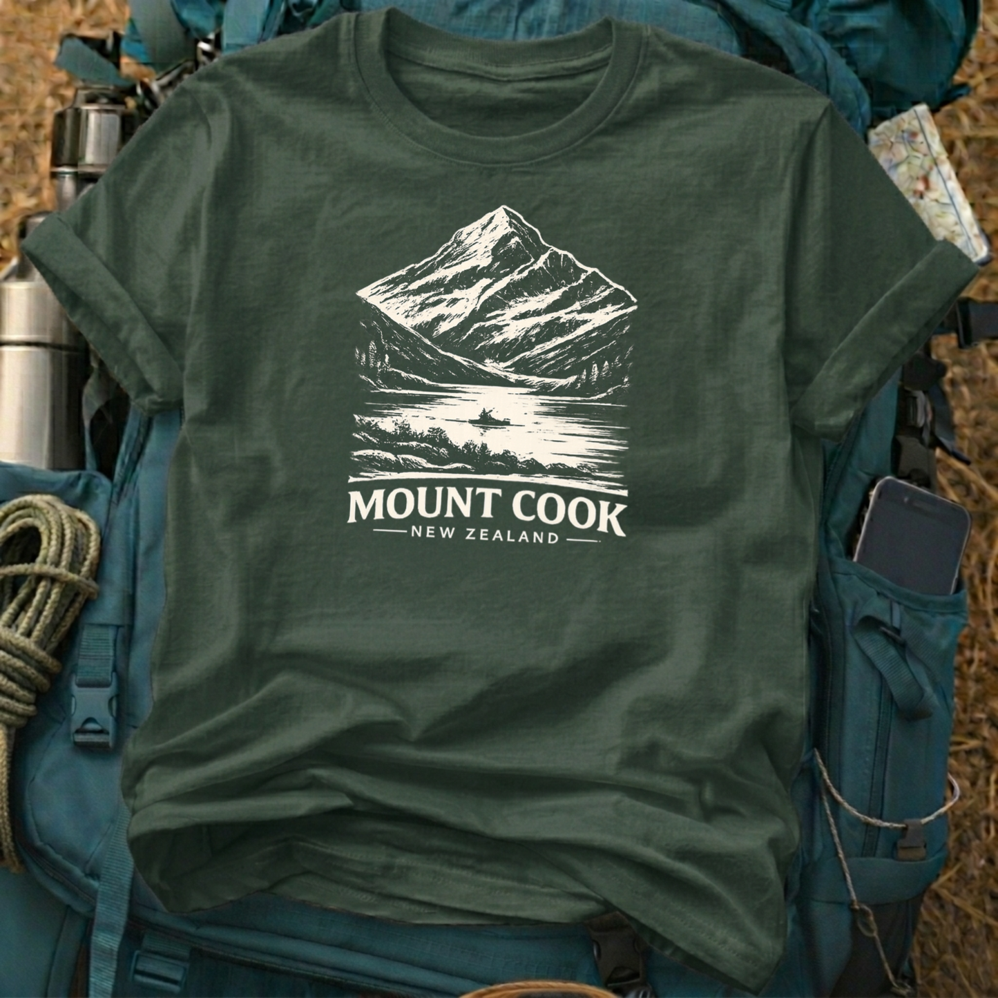 Mount Cook New Zealand T-Shirt – Alpine Summit & Glacier Graphic Tee