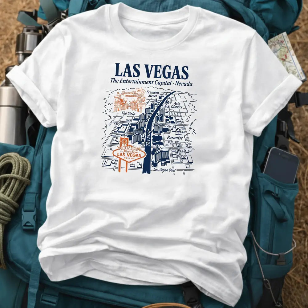 Las Vegas Nevada T-Shirt – Strip & Fremont Map Tee