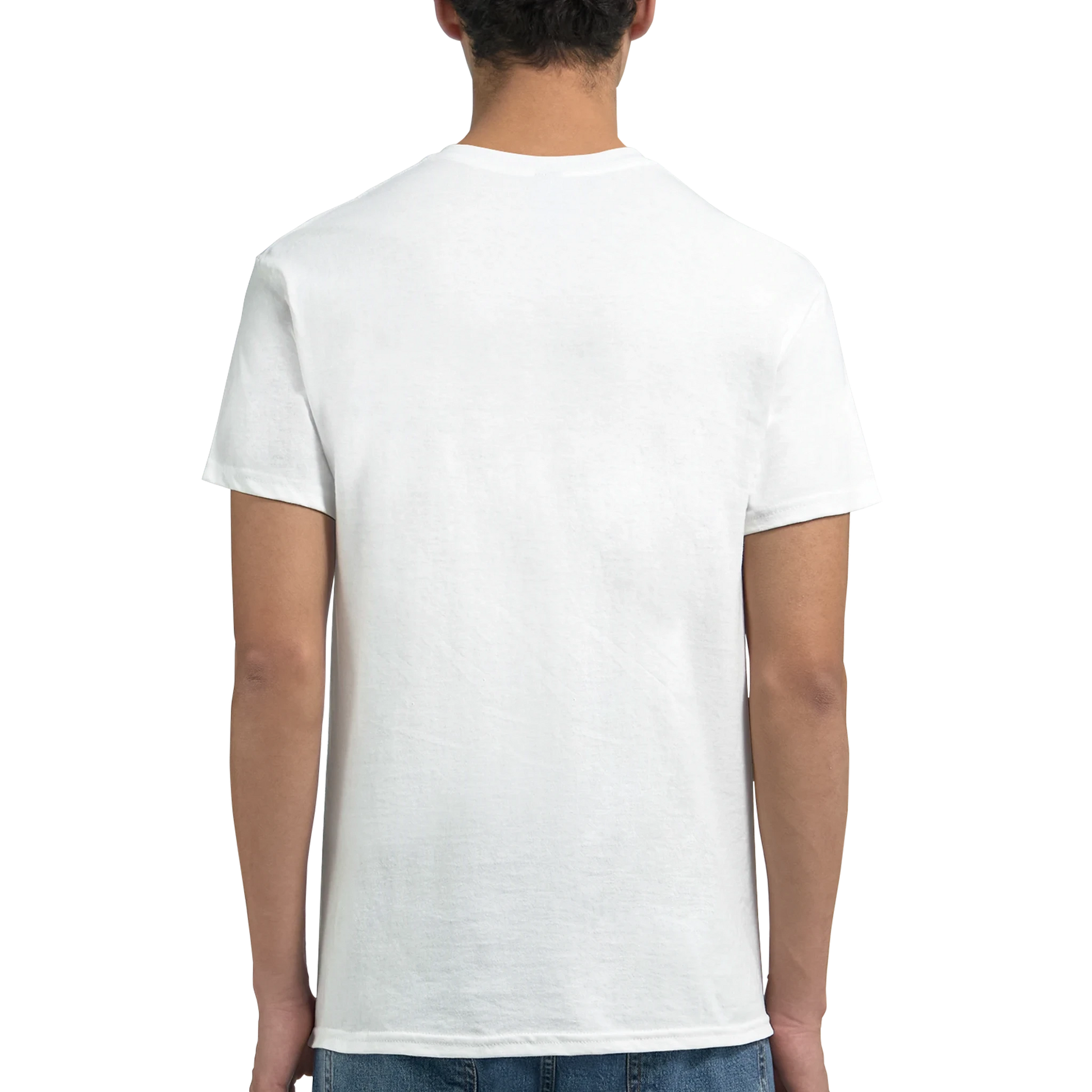 Mongolia Unisex Travel T-Shirt featuring a man from the back