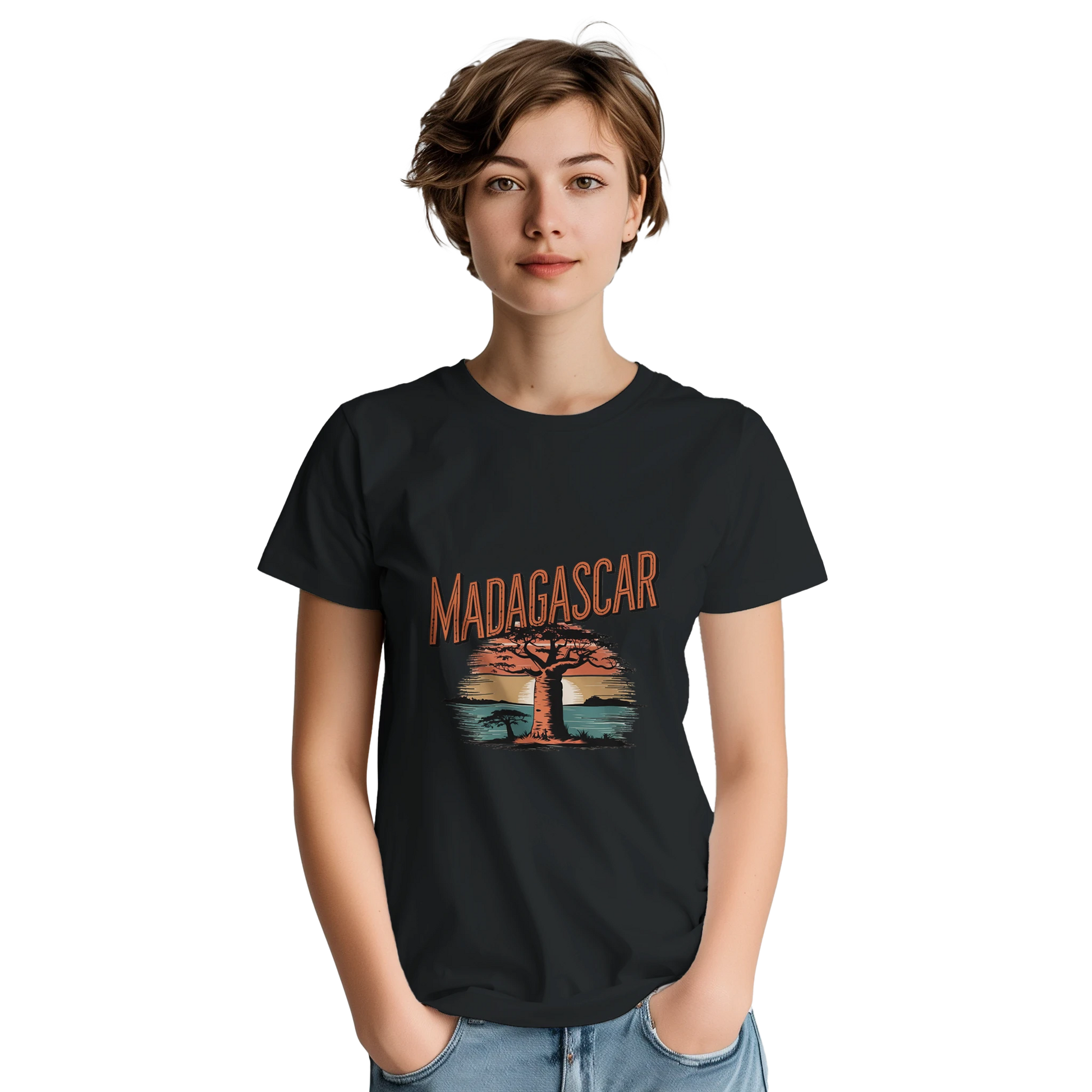 Madagascar Unisex Travel T-Shirt featuring a person