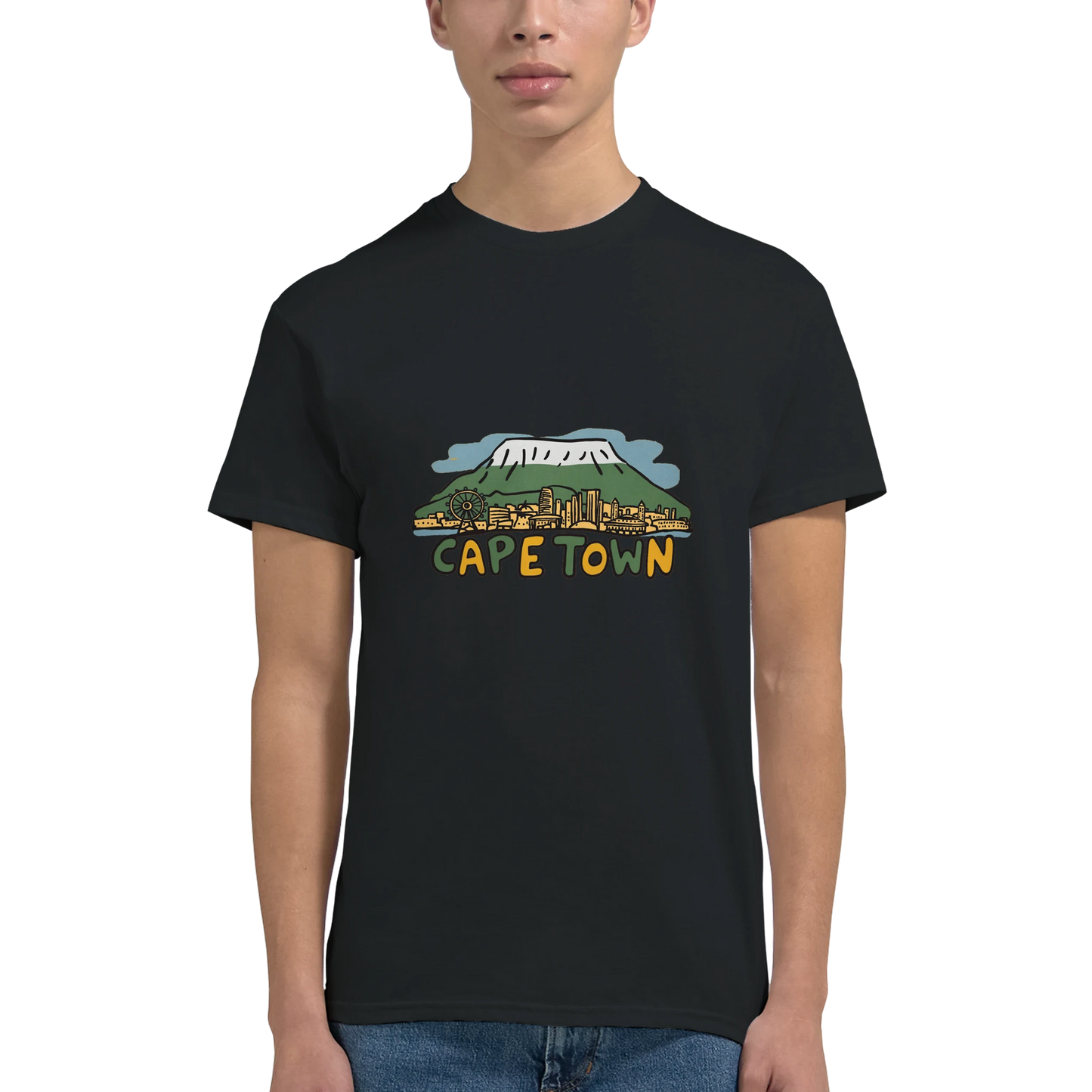 Cape Town South Africa Unisex Travel T-Shirt featuring a man