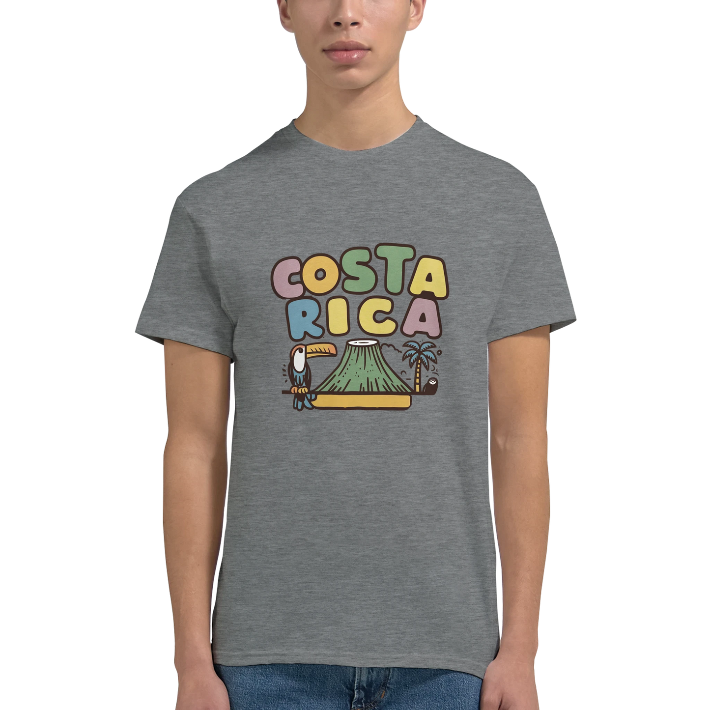 Costa Rica Unisex Travel T-Shirt featuring a man