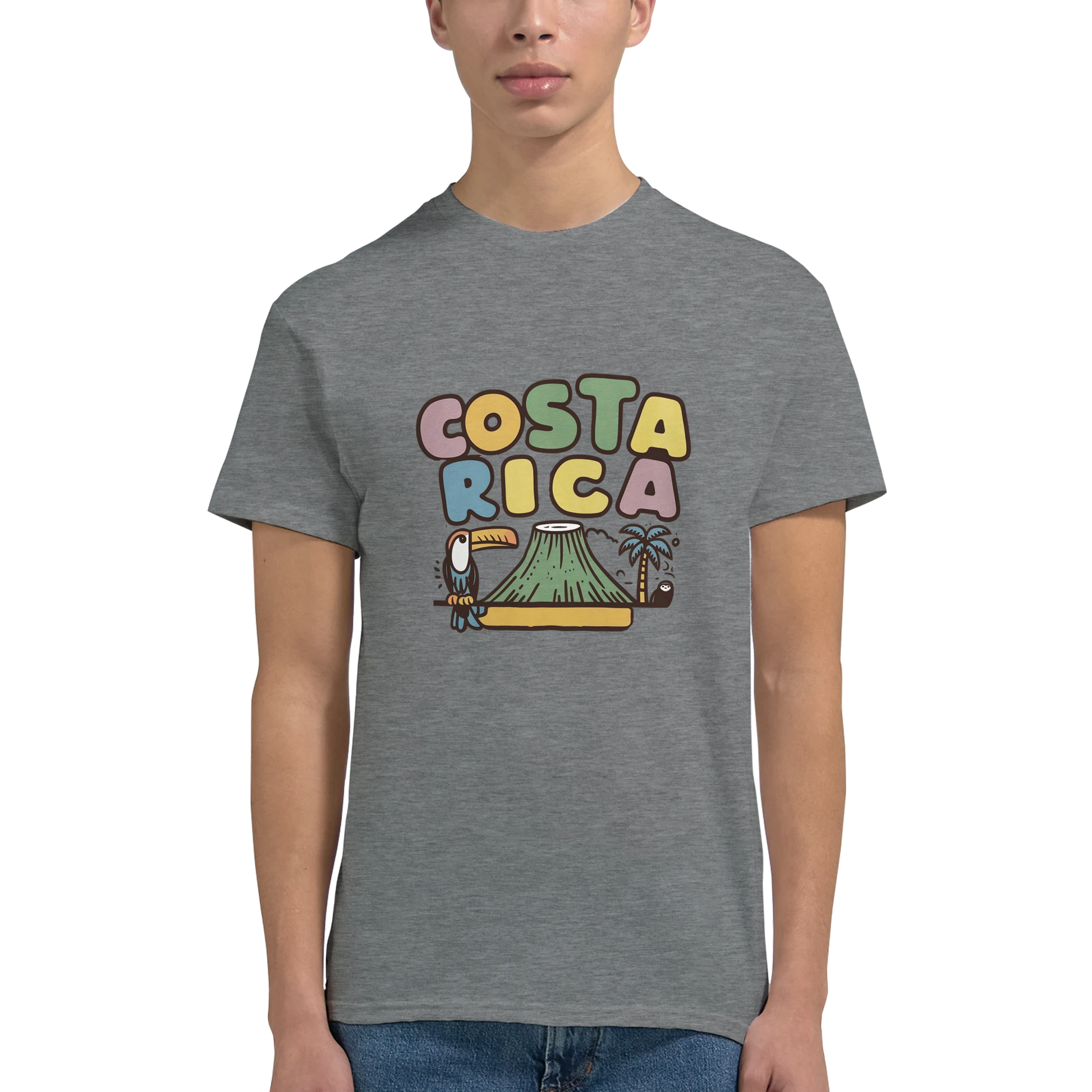 Costa Rica Unisex Travel T-Shirt featuring a man