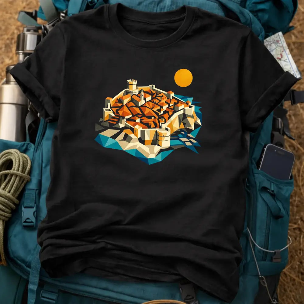 Dubrovnik Croatia T-Shirt – Retro Geometric Old Town Walled City Graphic Tee