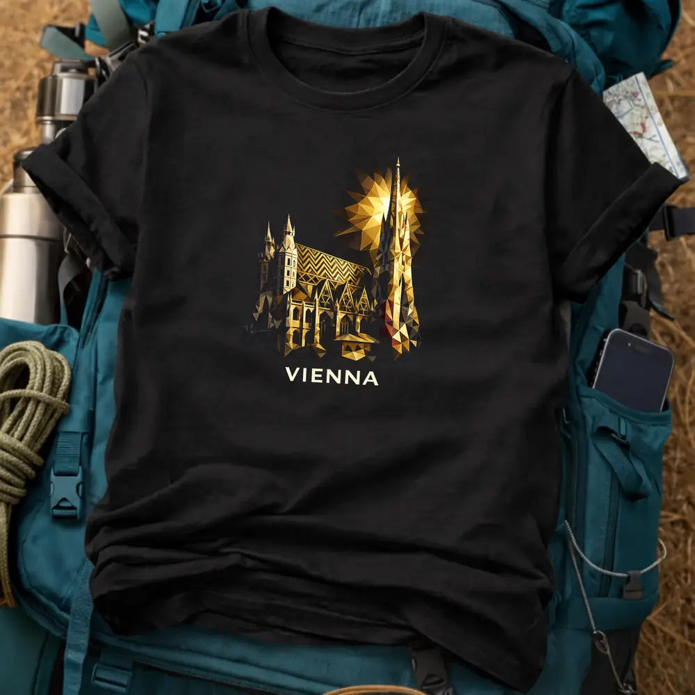 Vienna Austria T-Shirt – Geometric St Stephens Cathedral Low-Poly Graphic Tee