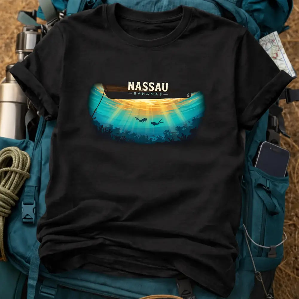 Nassau Bahamas T-Shirt – Retro Underwater Scuba Diving Graphic Tee