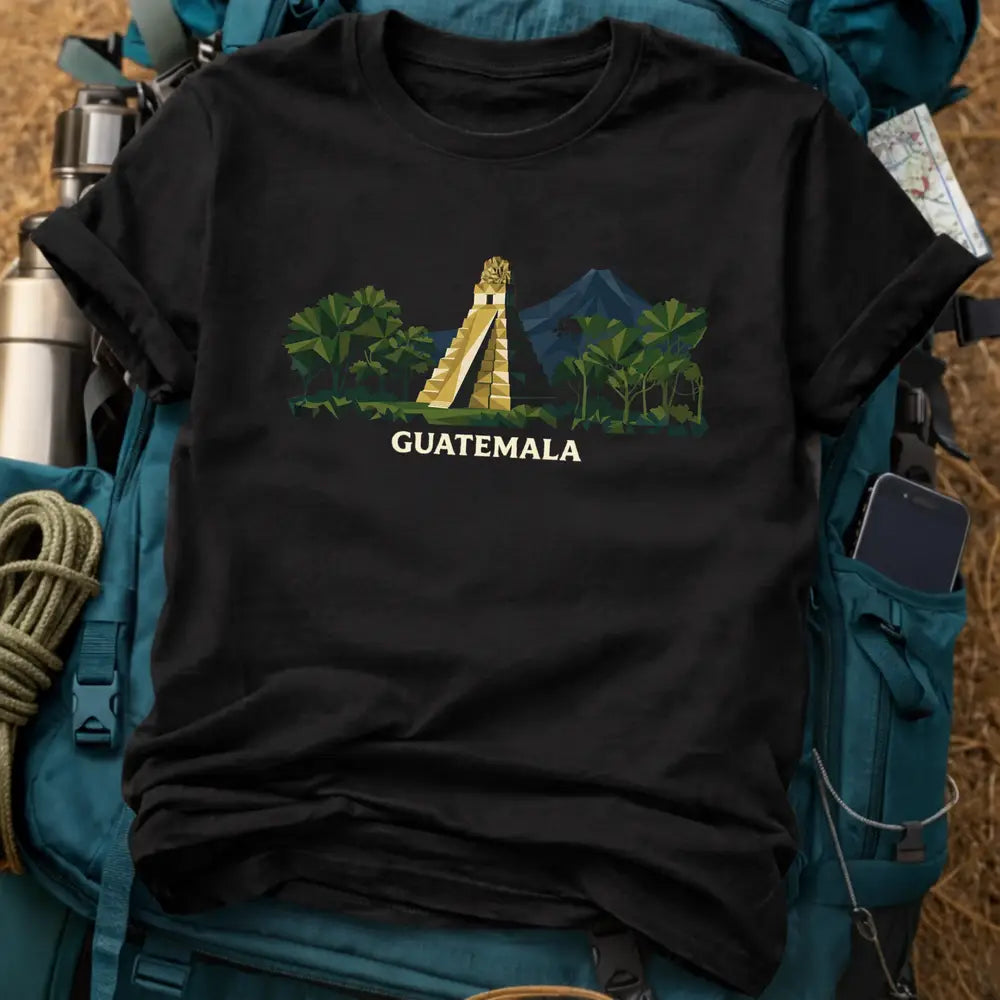 Guatemala Travel T-Shirt - Tikal Mayan Ruins Heavyweight Cotton Tee
