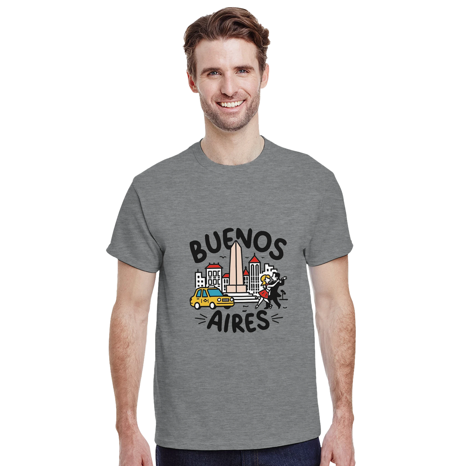 Buenos Aires Argentina Unisex Travel T-Shirt featuring a man