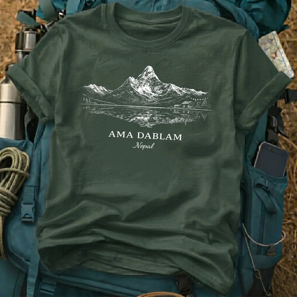 Ama Dablam Nepal Mountain T-Shirt – Himalayan Trekking Graphic Tee