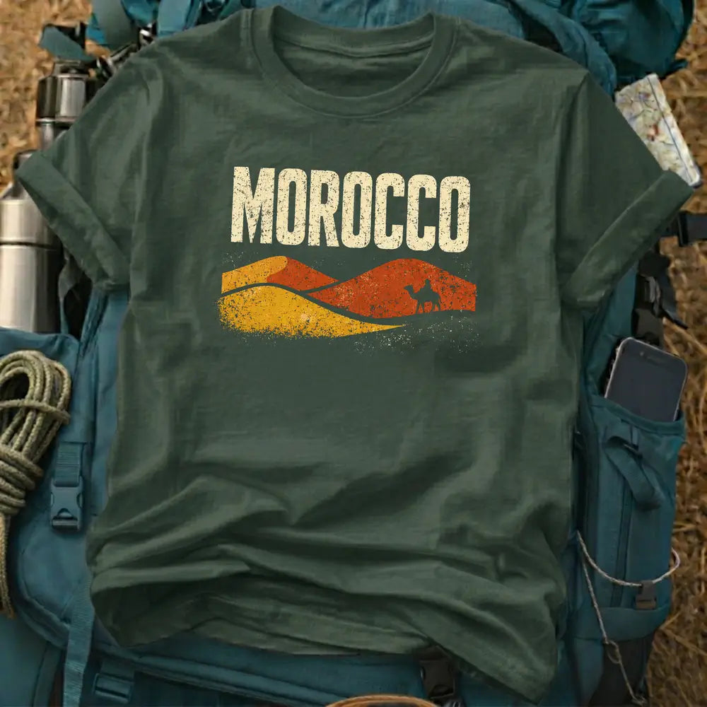 Morocco Sahara Desert T-Shirt – Camel Trekking Graphic Tee