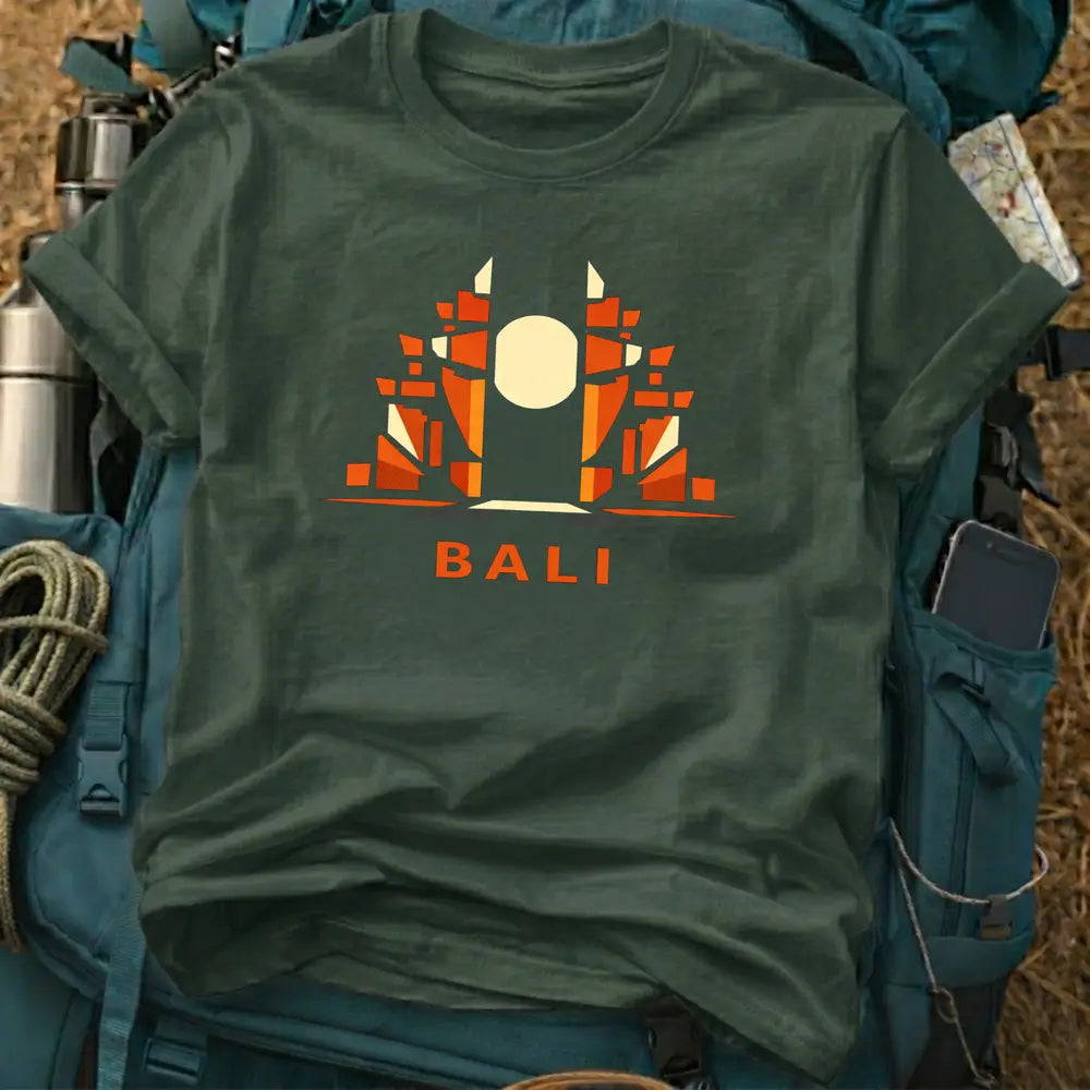 Bali Indonesia T-Shirt – Geometric Candi Bentar Temple Graphic Tee