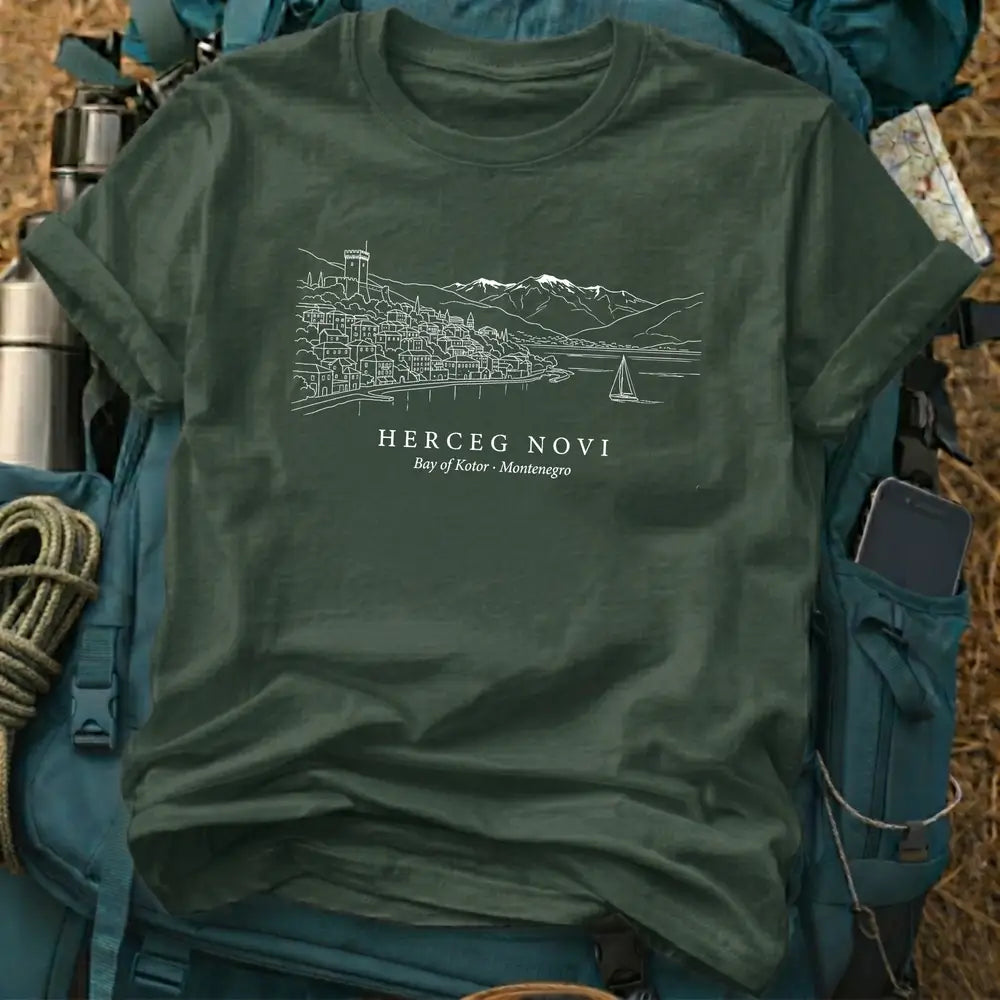 Herceg Novi Montenegro Fine Line Graphic T-Shirt