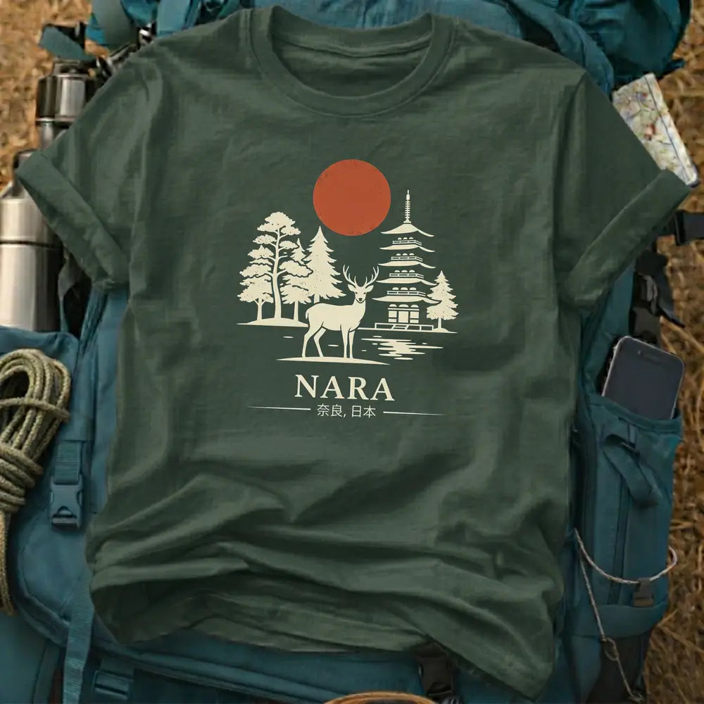 Nara Japan Sacred Deer T-Shirt – Kofuku-ji Pagoda Graphic Tee