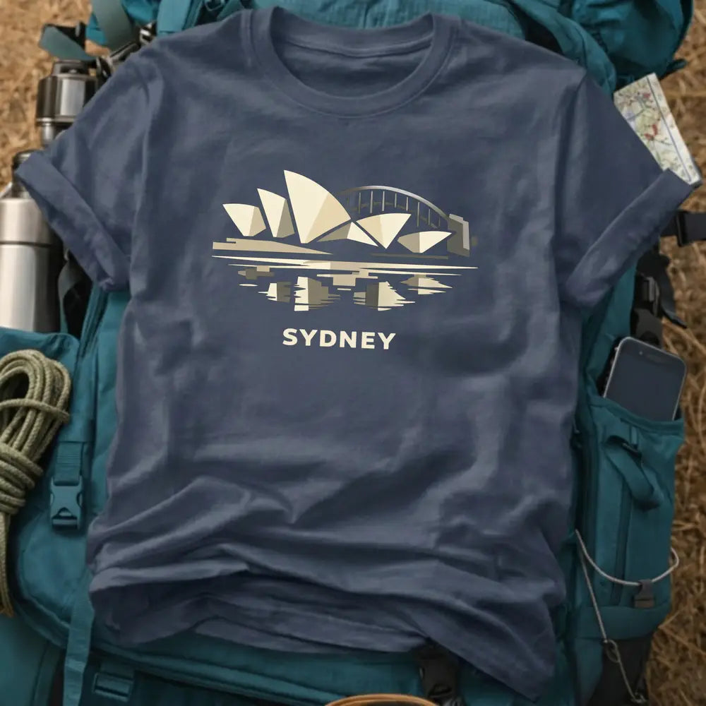 Sydney Australia T-Shirt – Geometric Cubist Opera House Graphic Tee