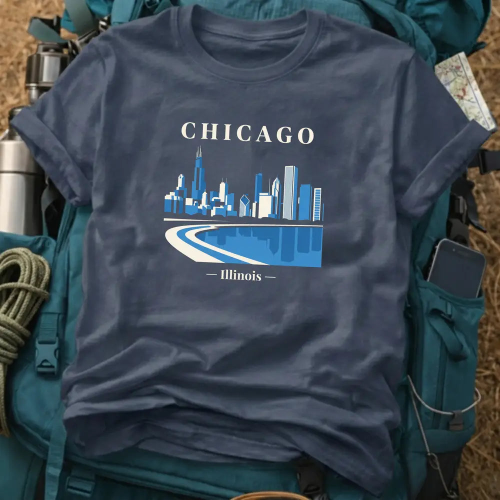 Chicago Illinois Retro Skyline T-Shirt – Vintage City Graphic Tee