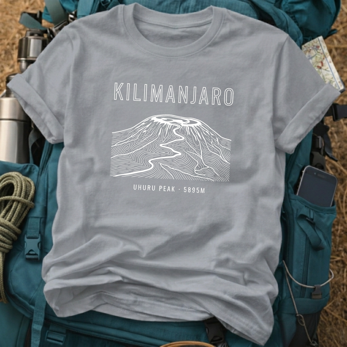 Mount Kilimanjaro Graphic Tee - Uhuru Peak Souvenir T-Shirt
