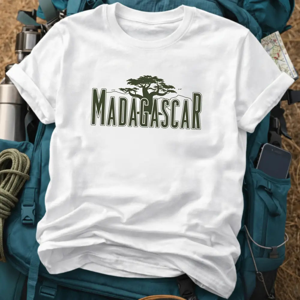 Madagascar T-Shirt – Retro Baobab Tree Silhouette Graphic Tee