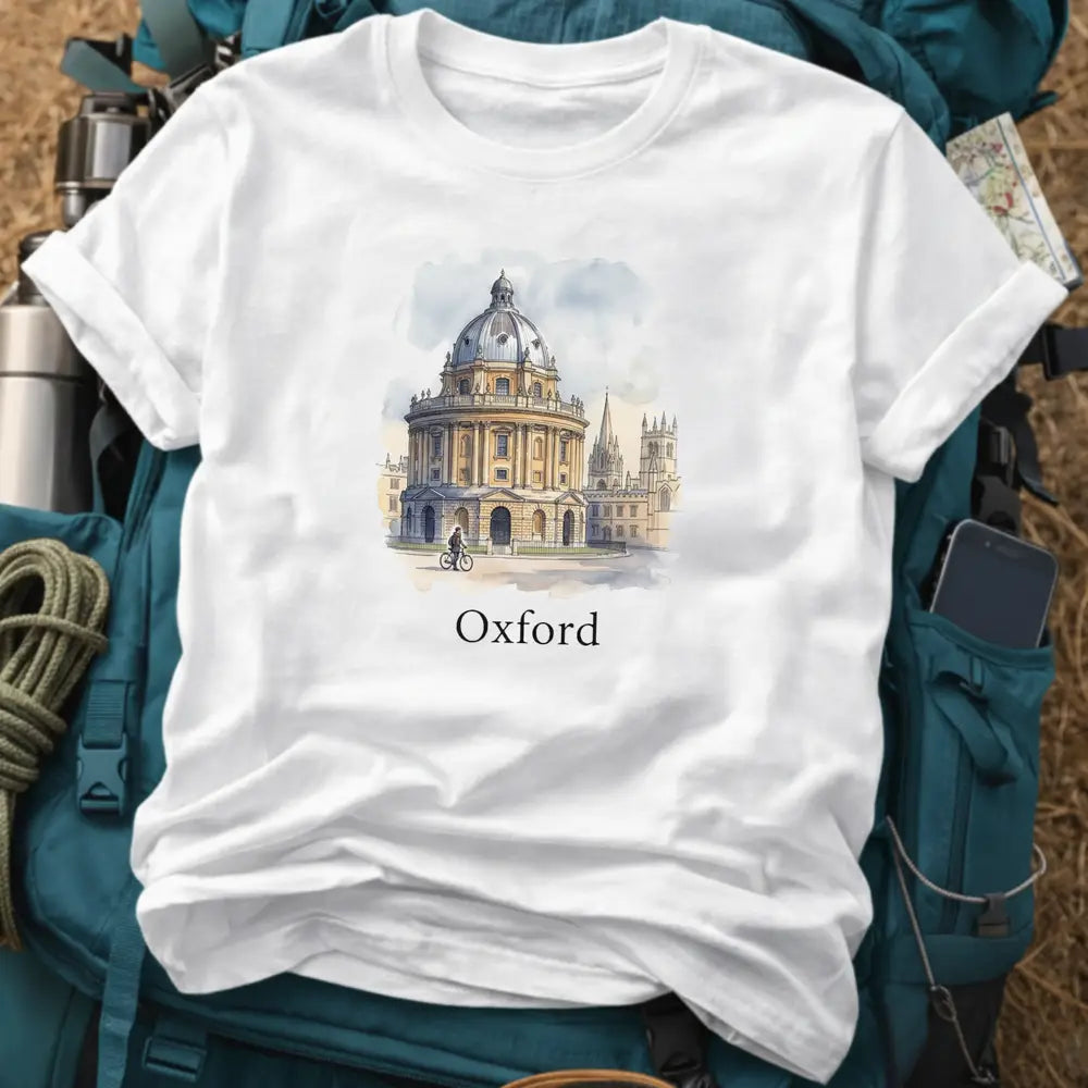 Oxford England T-Shirt – Retro Watercolor Radcliffe Camera Graphic Tee