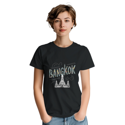 Bangkok Thailand Unisex Travel T-Shirt featuring a person
