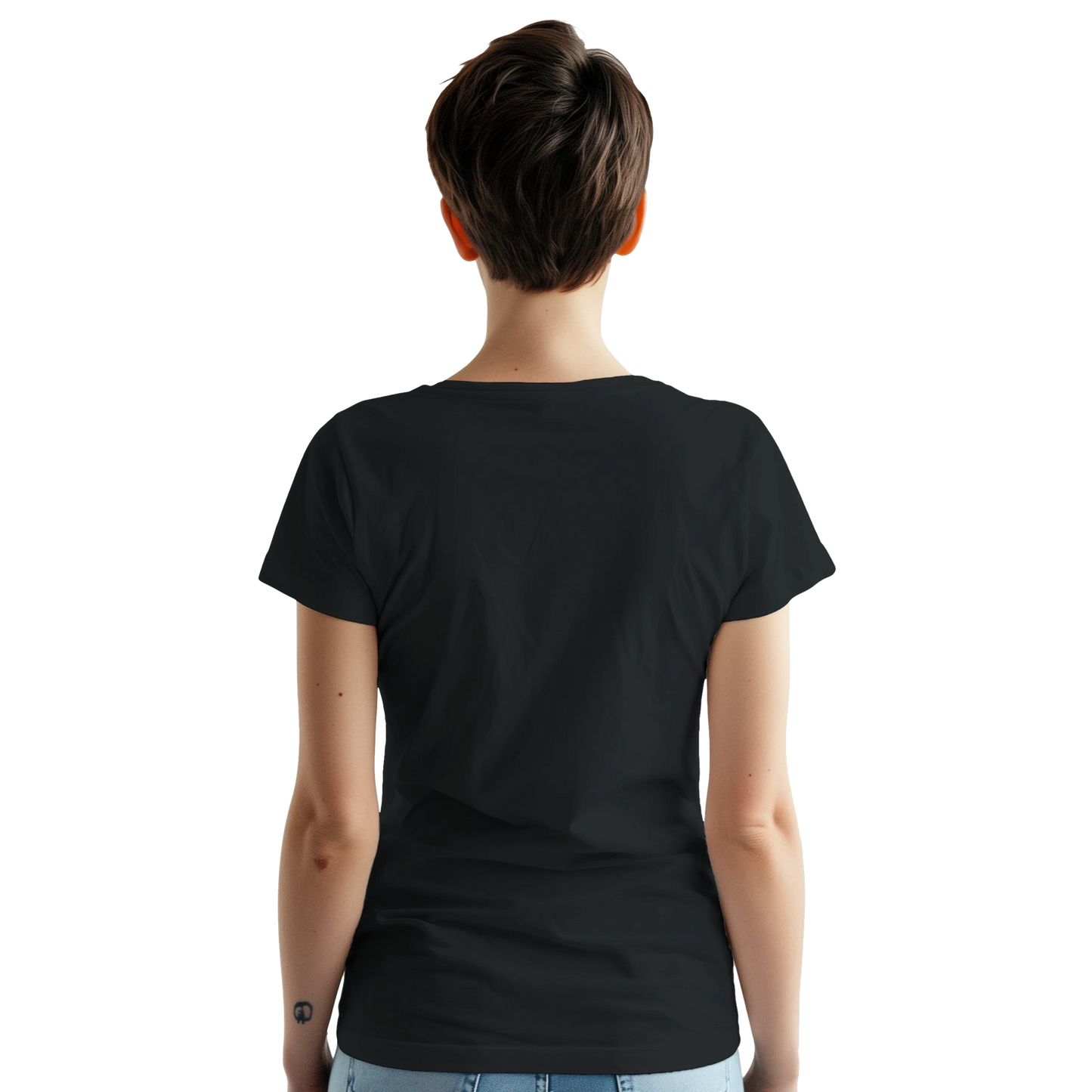 Barcelona Spain Unisex Travel T-Shirt featuring a person from the back