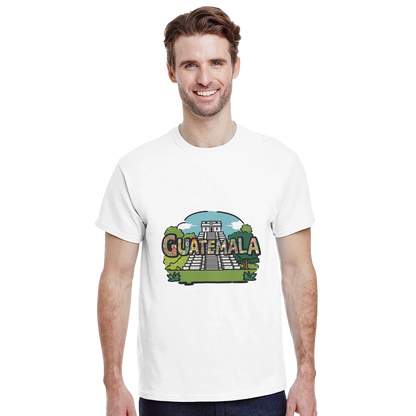 Guatemala Unisex Travel T-Shirt featuring a man from the front