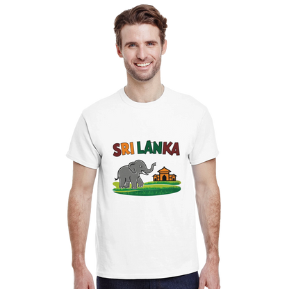 Sri Lanka Unisex Travel T-Shirt featuring a man