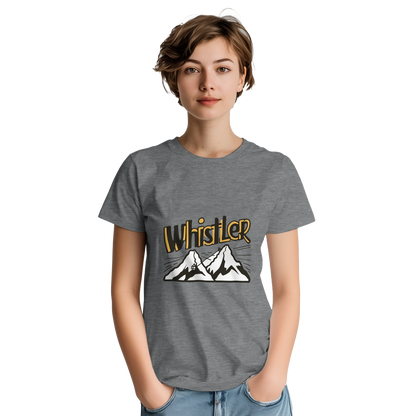 Whistler Canada Unisex Travel T-Shirt featuring a person