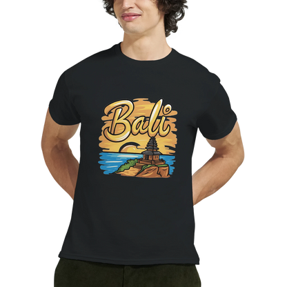 Bali Unisex Travel T-Shirt featuring a man from the front