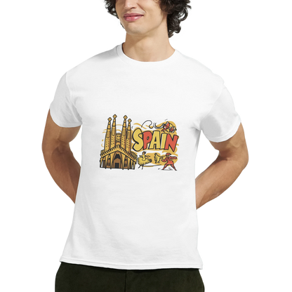 Spain Unisex Travel T-Shirt featuring a man