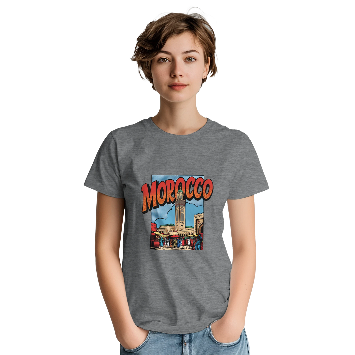 Morocco Unisex Travel T-Shirt featuring a person