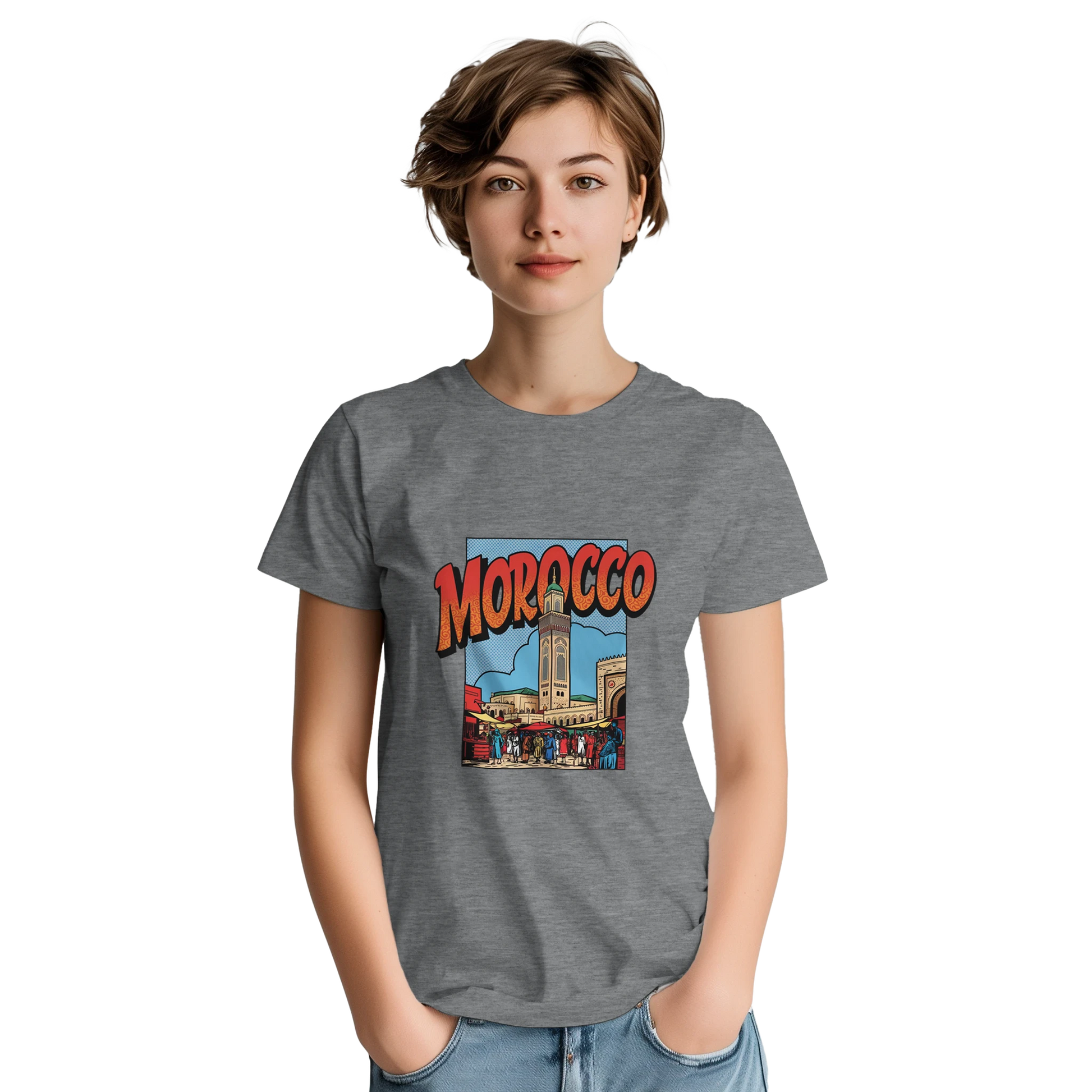 Morocco Unisex Travel T-Shirt featuring a person
