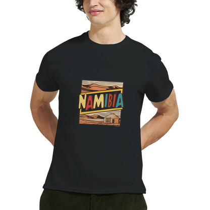 Namibia Unisex Travel T-Shirt featuring a man
