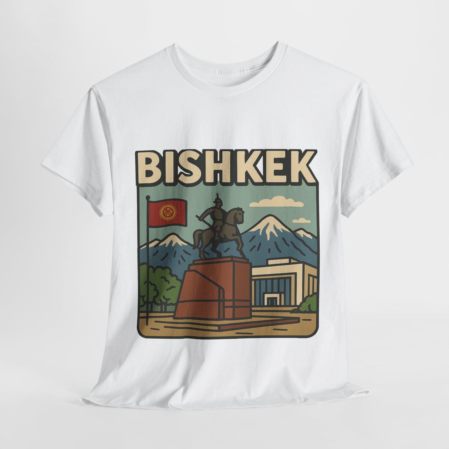 Bishkek Kyrgyzstan Travel T-Shirt – Vintage Unisex Souvenir Tee
