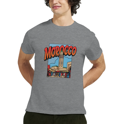 Morocco Unisex Travel T-Shirt featuring a man