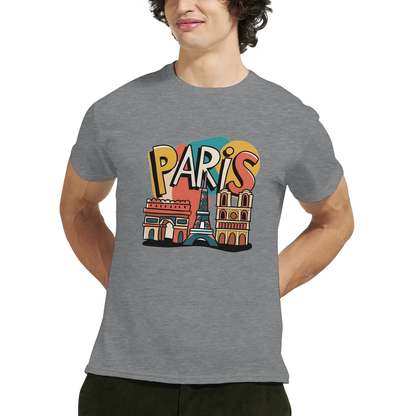 Paris France Unisex Travel T-Shirt featuring a man